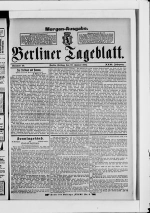 Berliner Tageblatt und Handels-Zeitung vom 27.01.1893