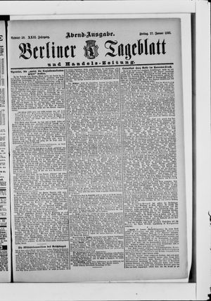 Berliner Tageblatt und Handels-Zeitung vom 27.01.1893