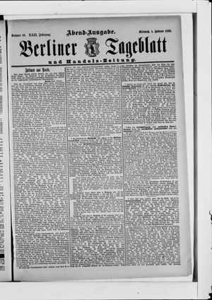 Berliner Tageblatt und Handels-Zeitung vom 01.02.1893