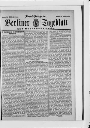 Berliner Tageblatt und Handels-Zeitung vom 08.02.1893