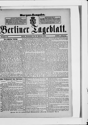 Berliner Tageblatt und Handels-Zeitung on Feb 18, 1893