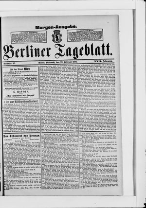 Berliner Tageblatt und Handels-Zeitung vom 22.02.1893