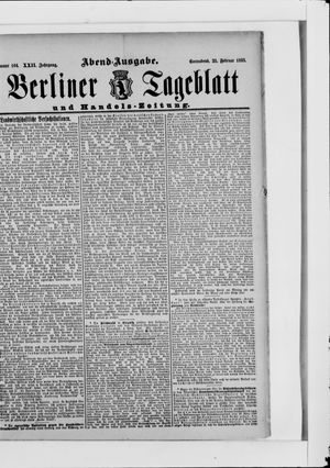 Berliner Tageblatt und Handels-Zeitung on Feb 25, 1893