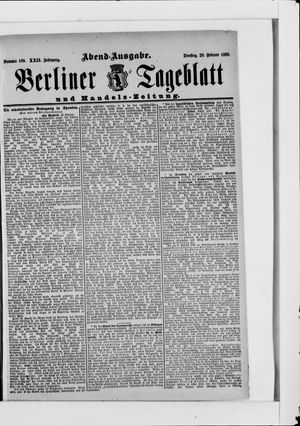 Berliner Tageblatt und Handels-Zeitung vom 28.02.1893