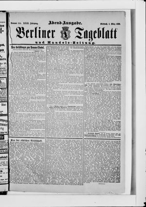 Berliner Tageblatt und Handels-Zeitung vom 01.03.1893