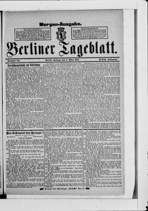 Berliner Tageblatt und Handels-Zeitung on Mar 3, 1893
