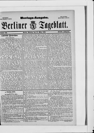 Berliner Tageblatt und Handels-Zeitung on Mar 27, 1893