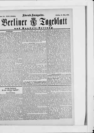 Berliner Tageblatt und Handels-Zeitung vom 28.03.1893