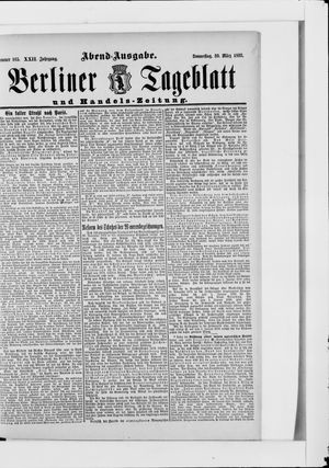 Berliner Tageblatt und Handels-Zeitung vom 30.03.1893