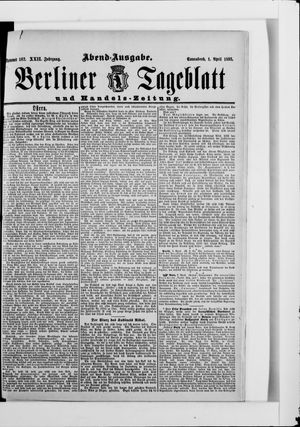 Berliner Tageblatt und Handels-Zeitung vom 01.04.1893