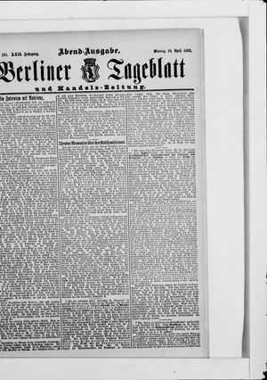 Berliner Tageblatt und Handels-Zeitung on Apr 10, 1893