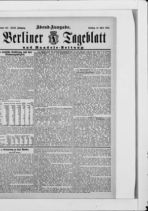Berliner Tageblatt und Handels-Zeitung vom 11.04.1893