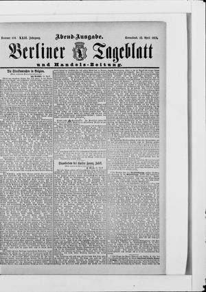 Berliner Tageblatt und Handels-Zeitung vom 15.04.1893
