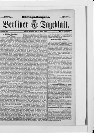 Berliner Tageblatt und Handels-Zeitung vom 17.04.1893