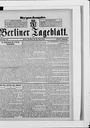Berliner Tageblatt und Handels-Zeitung on Apr 18, 1893