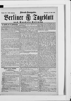 Berliner Tageblatt und Handels-Zeitung vom 20.04.1893