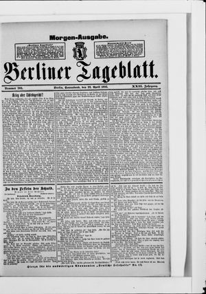 Berliner Tageblatt und Handels-Zeitung vom 22.04.1893