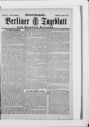 Berliner Tageblatt und Handels-Zeitung vom 26.04.1893