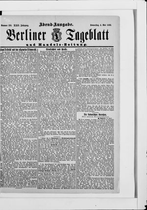 Berliner Tageblatt und Handels-Zeitung vom 04.05.1893