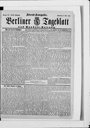 Berliner Tageblatt und Handels-Zeitung on May 6, 1893