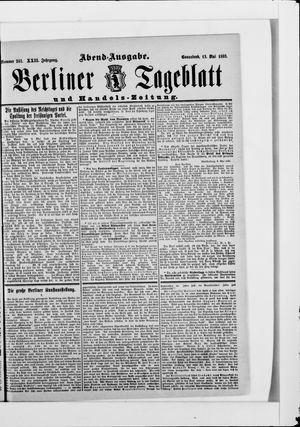 Berliner Tageblatt und Handels-Zeitung on May 13, 1893
