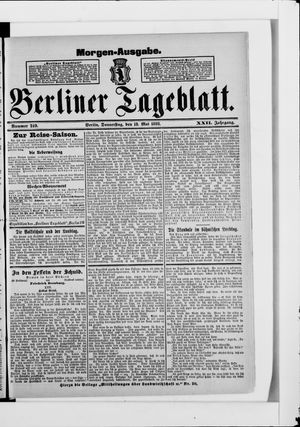 Berliner Tageblatt und Handels-Zeitung on May 18, 1893