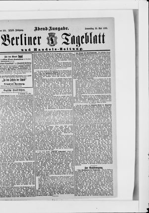 Berliner Tageblatt und Handels-Zeitung on May 25, 1893