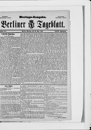 Berliner Tageblatt und Handels-Zeitung vom 29.05.1893