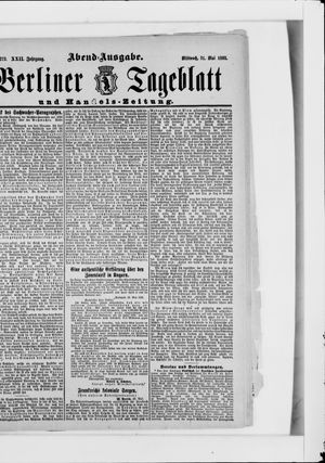 Berliner Tageblatt und Handels-Zeitung vom 31.05.1893