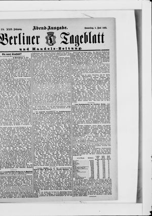 Berliner Tageblatt und Handels-Zeitung vom 01.06.1893
