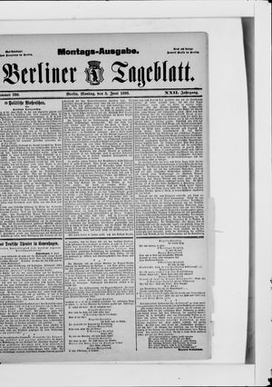 Berliner Tageblatt und Handels-Zeitung vom 05.06.1893