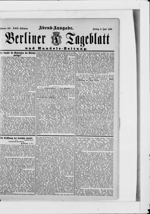 Berliner Tageblatt und Handels-Zeitung vom 09.06.1893