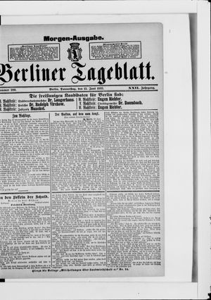 Berliner Tageblatt und Handels-Zeitung vom 15.06.1893