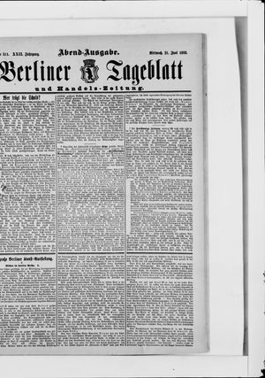 Berliner Tageblatt und Handels-Zeitung vom 21.06.1893