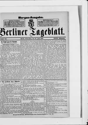 Berliner Tageblatt und Handels-Zeitung vom 22.06.1893