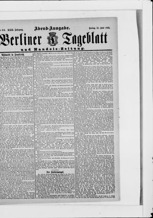 Berliner Tageblatt und Handels-Zeitung vom 23.06.1893