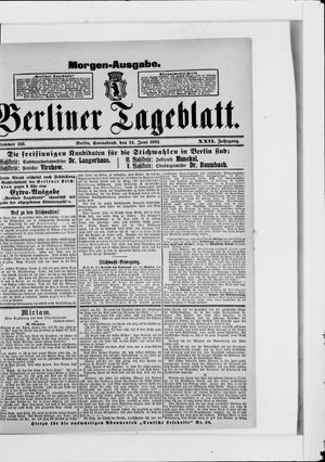 Berliner Tageblatt und Handels-Zeitung vom 24.06.1893
