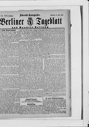 Berliner Tageblatt und Handels-Zeitung vom 28.06.1893