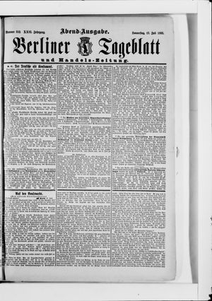 Berliner Tageblatt und Handels-Zeitung vom 13.07.1893