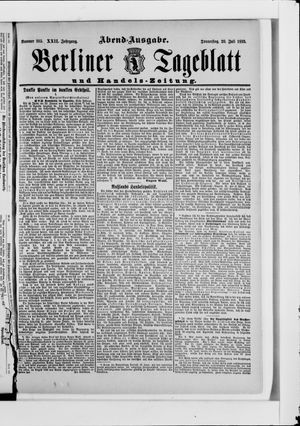 Berliner Tageblatt und Handels-Zeitung vom 20.07.1893