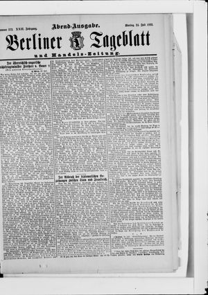 Berliner Tageblatt und Handels-Zeitung vom 24.07.1893