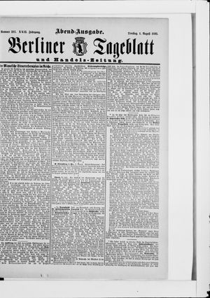 Berliner Tageblatt und Handels-Zeitung on Aug 1, 1893