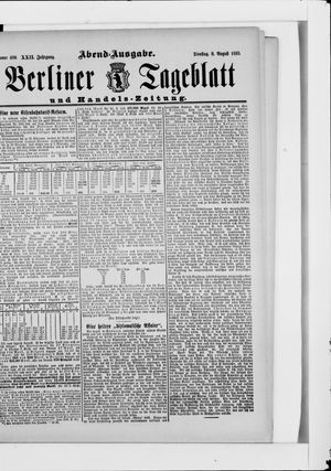 Berliner Tageblatt und Handels-Zeitung vom 08.08.1893