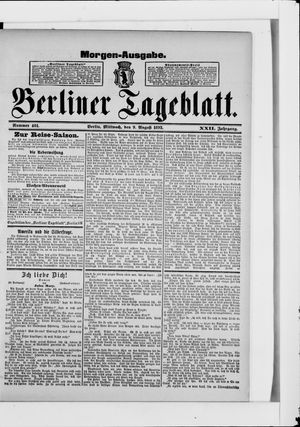 Berliner Tageblatt und Handels-Zeitung on Aug 9, 1893