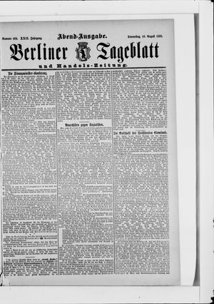 Berliner Tageblatt und Handels-Zeitung vom 10.08.1893