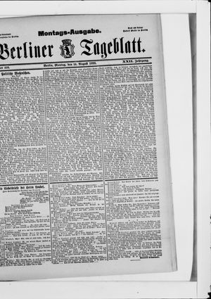 Berliner Tageblatt und Handels-Zeitung on Aug 14, 1893