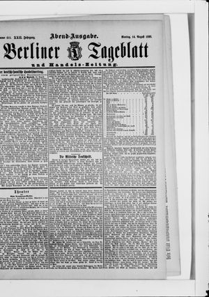 Berliner Tageblatt und Handels-Zeitung vom 14.08.1893
