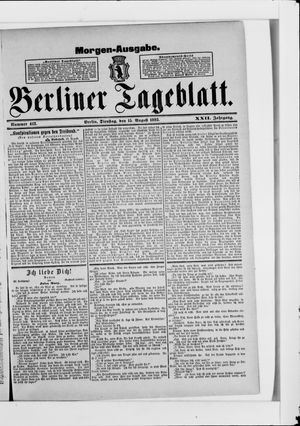 Berliner Tageblatt und Handels-Zeitung on Aug 15, 1893