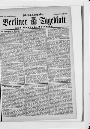 Berliner Tageblatt und Handels-Zeitung on Aug 15, 1893