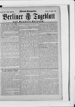 Berliner Tageblatt und Handels-Zeitung vom 18.08.1893
